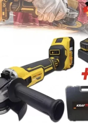 Акумулаторен Ъглошлайф Kraft 36V 8.0Ah с 2 батерии, зарядно и куфар