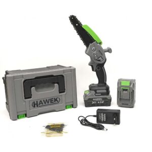 Акумулаторен верижен трион, 15 см шина 24V – HAWEK