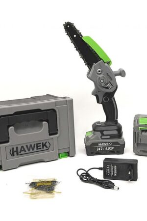 Акумулаторен верижен трион, 15 см шина 24V – HAWEK
