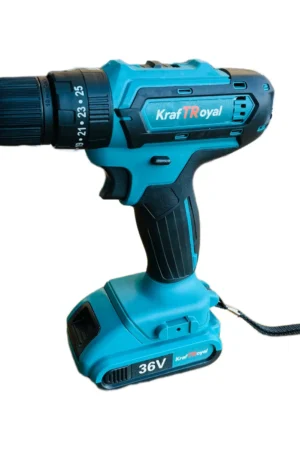 Акумулаторен Ударен Винтоверт Kraft Royal 36V с две батерии 8 Ah. + 25 части в куфар