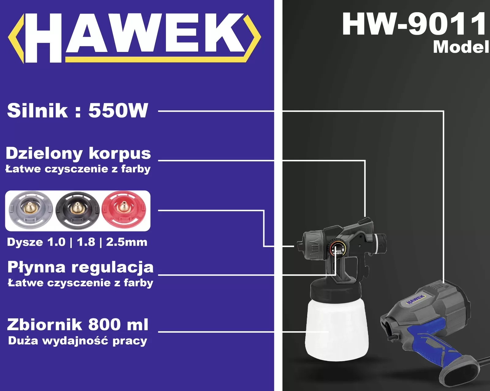 Електрически пистолет за боядисване, HAWEK - Image 5