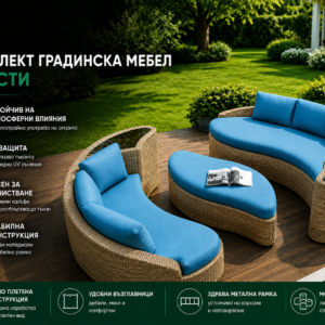 Градински комплект Long Beach – 2 ратанови дивана и табуретка/маса
