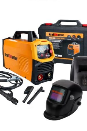 Инверторен електрожен KraftMaster MMA-400A с дисплей, пластмасов куфар и соларна маска