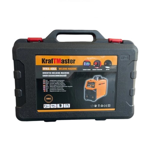 Инверторен електрожен KraftMaster MMA-400A с дисплей, пластмасов куфар и соларна маска - Image 4