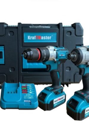 Комплект акумулаторен винтоверт и импакт KraftMaster 36V 8Ah с 2 батерии в куфар