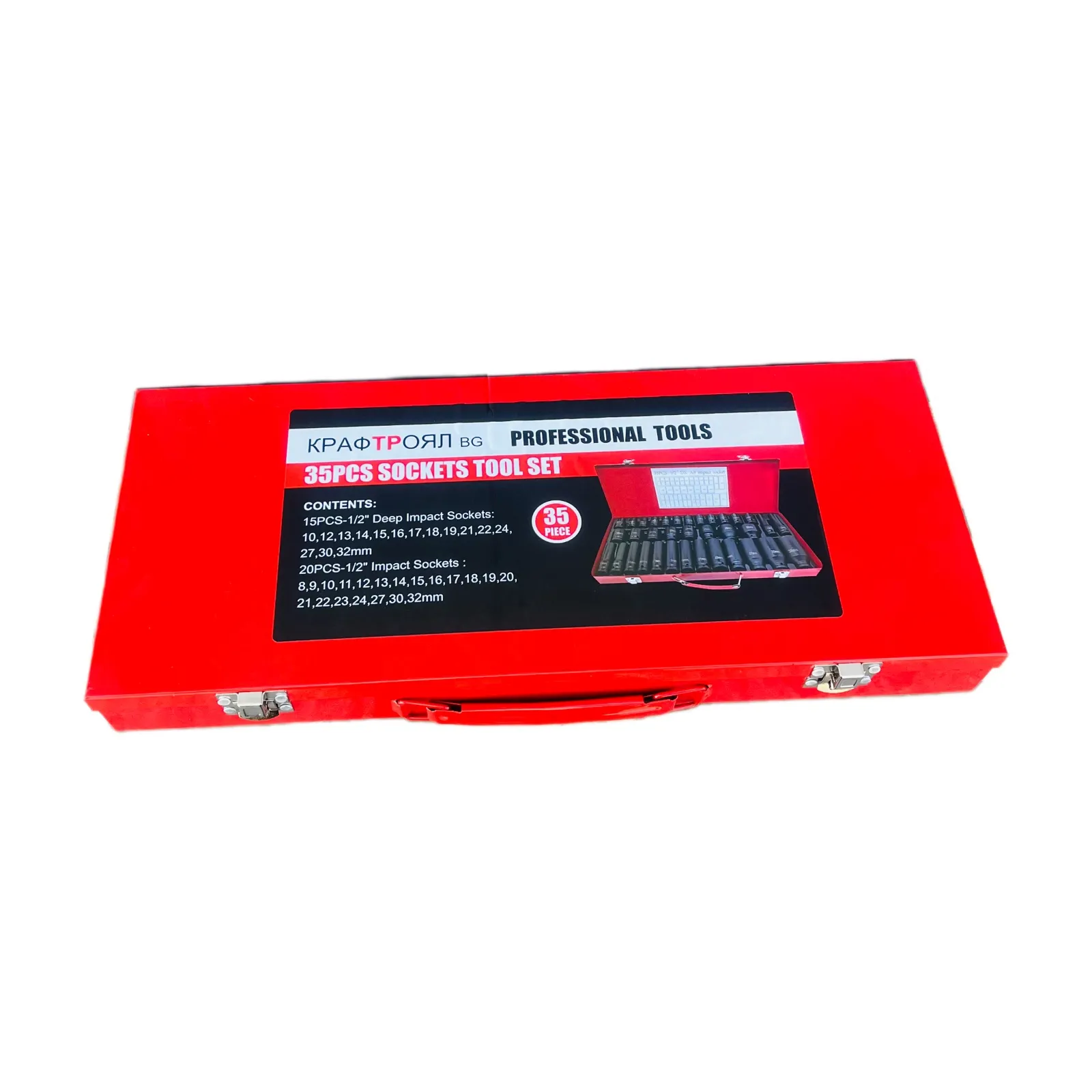 Комплект Ударни Вложки 1/2″ KraftRoyal 35 Части – стандартни + дълбоки вложки от 8 до 32 мм - Image 7