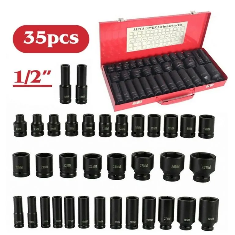 Комплект Ударни Вложки 1/2″ KraftRoyal 35 Части – стандартни + дълбоки вложки от 8 до 32 мм - Image 4