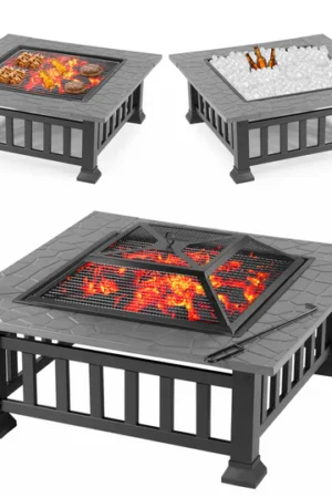 Мултифункционална маса 3в1 Fire Pit, Барбекю, Камина, Ледарка