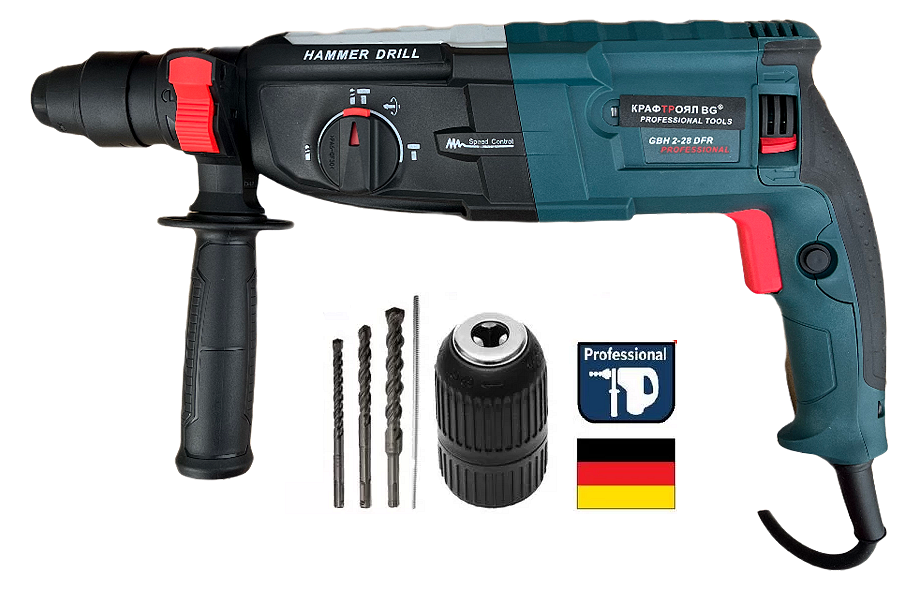 Перфоратор 1200w 3 j KraftRoyal – пробивна бормашина - Image 2